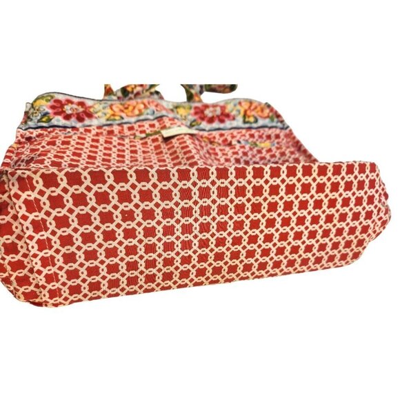 Vera Bradley Quilted Floral Tote Bag With Button Closure - Picture 12 of 14